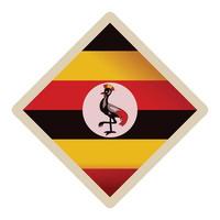Uganda flag romb icon cartoon vector. Independence day vector