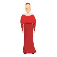 Priest cardinal icon, cartoon style vector