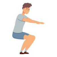 Exercise boy icon cartoon vector. Sport school vector