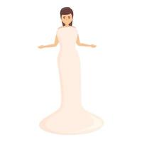 icono de vestido de novia de amor, estilo de dibujos animados vector