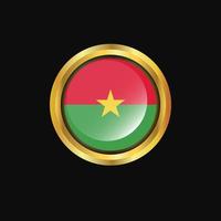 botón de oro de la bandera de burkina faso vector