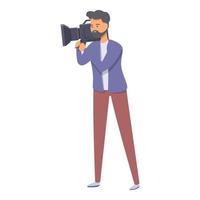 Media camera icon cartoon vector. Tv journalist vector