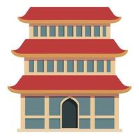 Chinese pagoda icon cartoon vector. Asian house vector