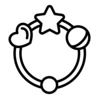 Baby toy crib icon, outline style vector