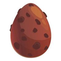 vector de dibujos animados de icono de postre de huevo de chocolate. caramelo oscuro