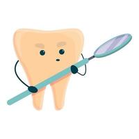 Brown teeth whitening icon, cartoon style vector