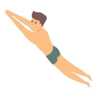 vector de dibujos animados de icono de atleta de nadador de piscina. deporte de natación