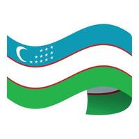 Uzbekistan independence icon cartoon vector. Flag map vector