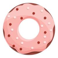Donut icon, cartoon style vector
