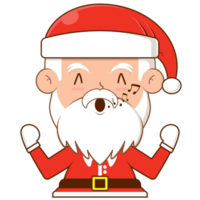 père noël visage heureux dessin animé mignon png