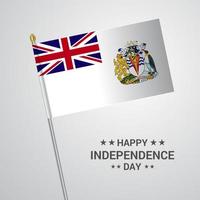 British antarctic Territory Independence day typographic design with flag vector