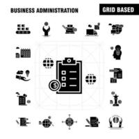 Business Administration Solid Glyph Icons Set For Infographics Mobile UXUI Kit And Print Design Include Book Dart Game Target Focus Brain Microscope Science Collection Modern Infographic Lo vector