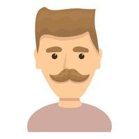 Man with funny hairstyle icon, cartoon style vector