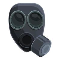 Military gas mask icon, cartoon style vector