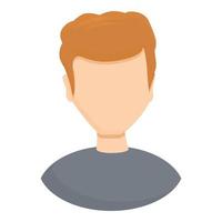 Anonymous man face icon, cartoon style vector