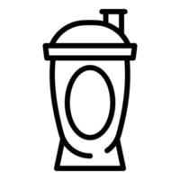 icono de botella de plástico de nutrición deportiva, estilo de esquema vector