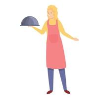 Housewife cook icon cartoon vector. Mom kitchen vector