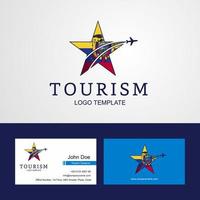 Travel Easter Island Rapa Nui flag Creative Star Logo and Business card design vector