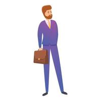 Businessman icon, cartoon style vector