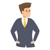 Boss colleague icon, cartoon style vector