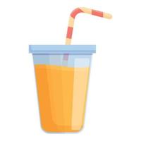 vector de dibujos animados de icono de taza de jugo de naranja. vaso de bebida