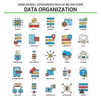 Data Organization Flat Line Icon Set Business Concept Icons Design vector