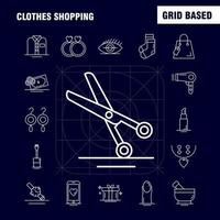 Clothes Shopping Line Icon for Web Print and Mobile UXUI Kit Such as File Sale Shopping Rate Shopping Hand Bag Tag Pictogram Pack Vector