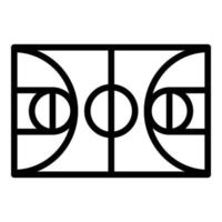 Basketball field icon, outline style vector