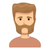Bearded middle aged man icon, cartoon style vector