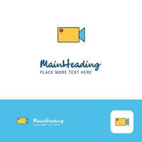 Creative Camcoder Logo Design Flat color Logo place for Tagline Vector Illustration