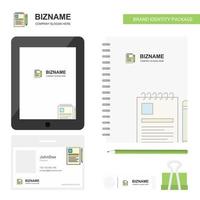 Document Business Logo Tab App Diary PVC Employee Card and USB Brand Stationary Package Design Vector Template