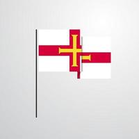 vector de diseño de bandera ondeante de guernsey