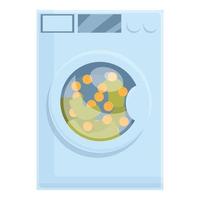 Wash machine anti-money laundry icon, cartoon style vector