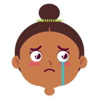 niña llorando cara dibujos animados lindo png