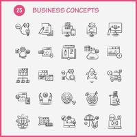 Business Concepts Hand Drawn Icons Set For Infographics Mobile UXUI Kit And Print Design Include Document File Text Media Chair Office Furniture Sitting Collection Modern Infographic Logo vector