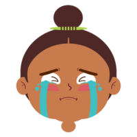 niña llorando cara dibujos animados lindo png