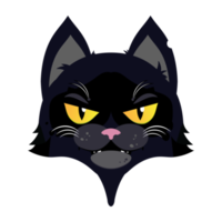 black cat angry face cartoon cute png