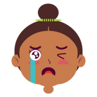 girl crying face cartoon cute png