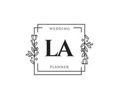 Initial LA feminine logo. Usable for Nature, Salon, Spa, Cosmetic and Beauty Logos. Flat Vector Logo Design Template Element.