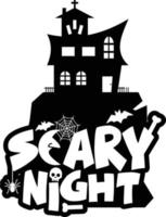 Scary night design with typography vector