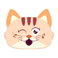 cat happy face cartoon cute png