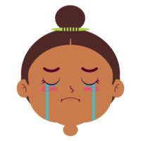 girl crying face cartoon cute png