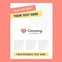 Heart Title Page Design for Company profile annual report presentations leaflet Brochure Vector Background