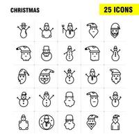 Christmas Line Icons Set For Infographics Mobile UXUI Kit And Print Design Include Christmas Candy Sweet Christmas Food Meal Clown Santa Collection Modern Infographic Logo and Pictogram V vector