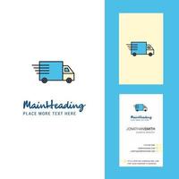 Truck Creative Logo and business card vertical Design Vector