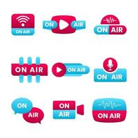 Gradient Generic On Air Icon Badge Collections vector