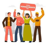 World Human Rights Day with Standing Together People vector