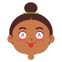 girl playful face cartoon cute png