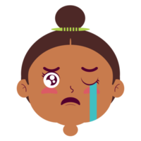 girl crying face cartoon cute png