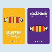 diseño de invitación de halloween feliz con vector de caramelo